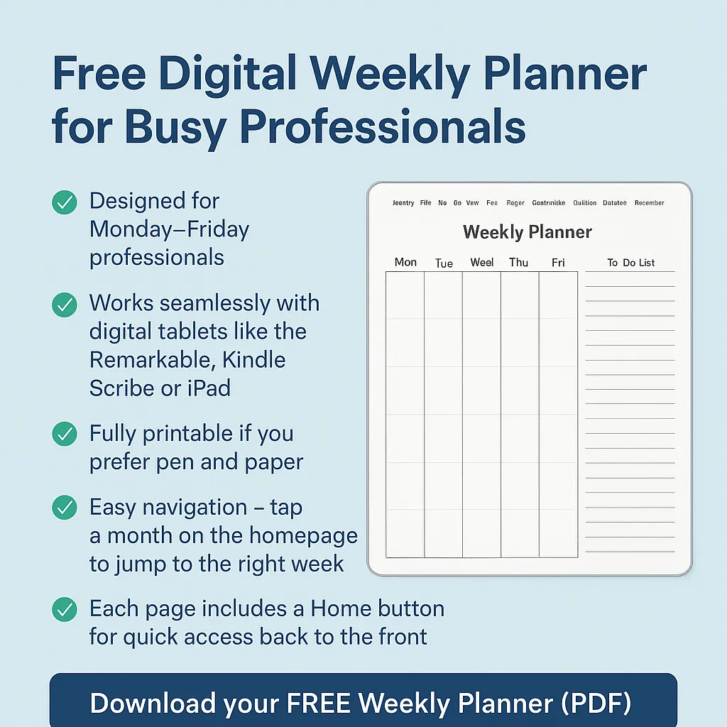 Free Digital Weekly Planner for Busy Professionals