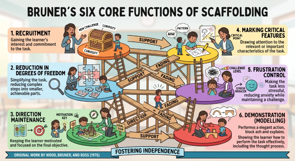 Jerome Bruner’s Theory of Child Development: Modes, Scaffolding, and Modern Pedagogy 2 Jerome Bruner’s Theory and six core functions of scaffolding
